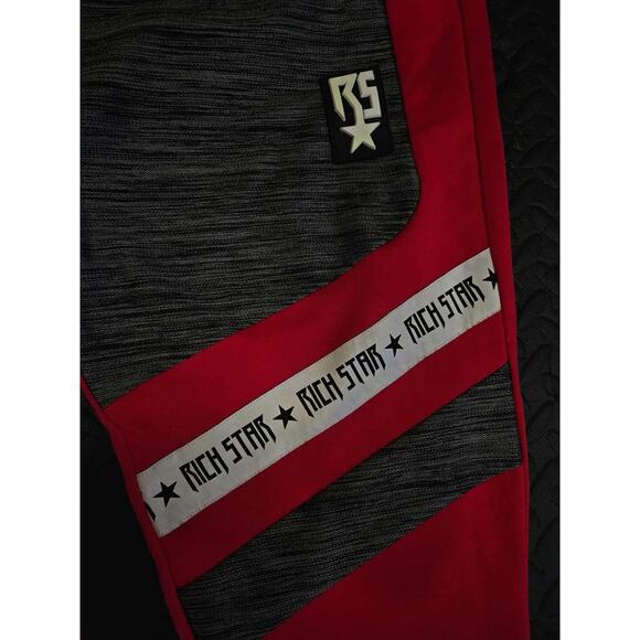 RICH STAR TAPING COLOR BLOCK Red And Black JOGGER PANT Size 3X - Picture 8 of 8
